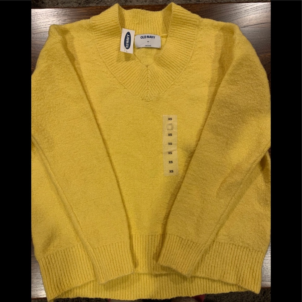 Old Navy V Neck Sweater Yellow XS